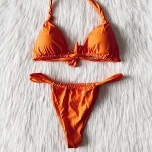 NWOT Orange Amazon Bikini Set Size Large